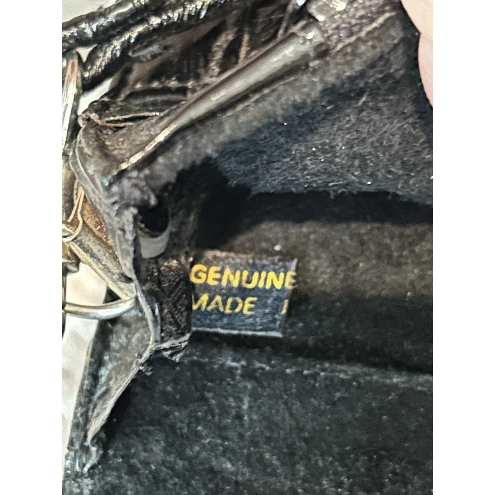 VTG‎  Large Eel Skin Clutch Crossbody Purse Black 11.5 x 7.5 In Korea 1980